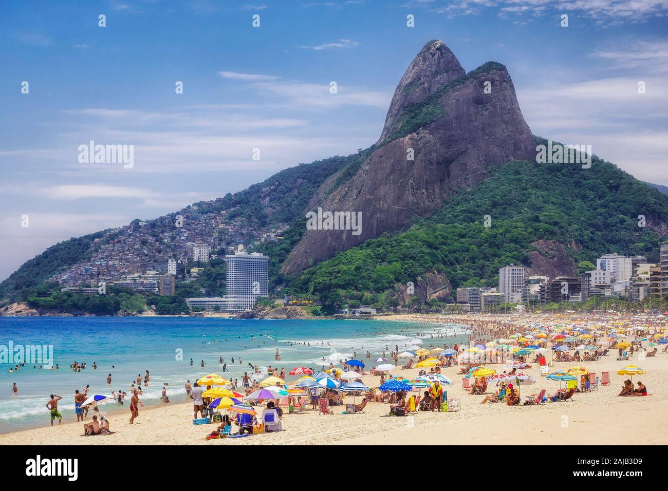 La spiaggia di Ipanema a Rio de Janeiro in Brasile. Foto Stock