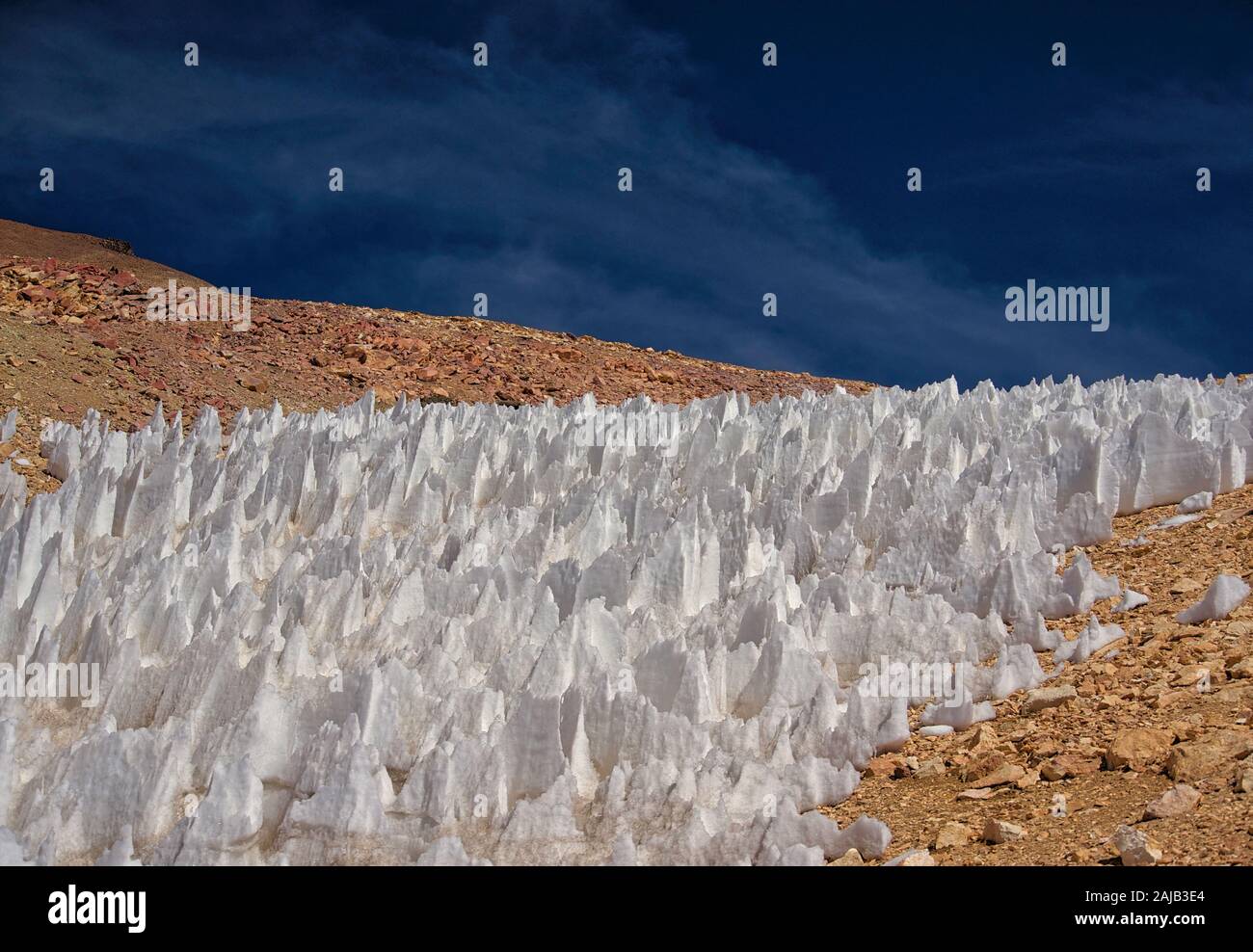 Stalagmite di ghiaccio Foto Stock
