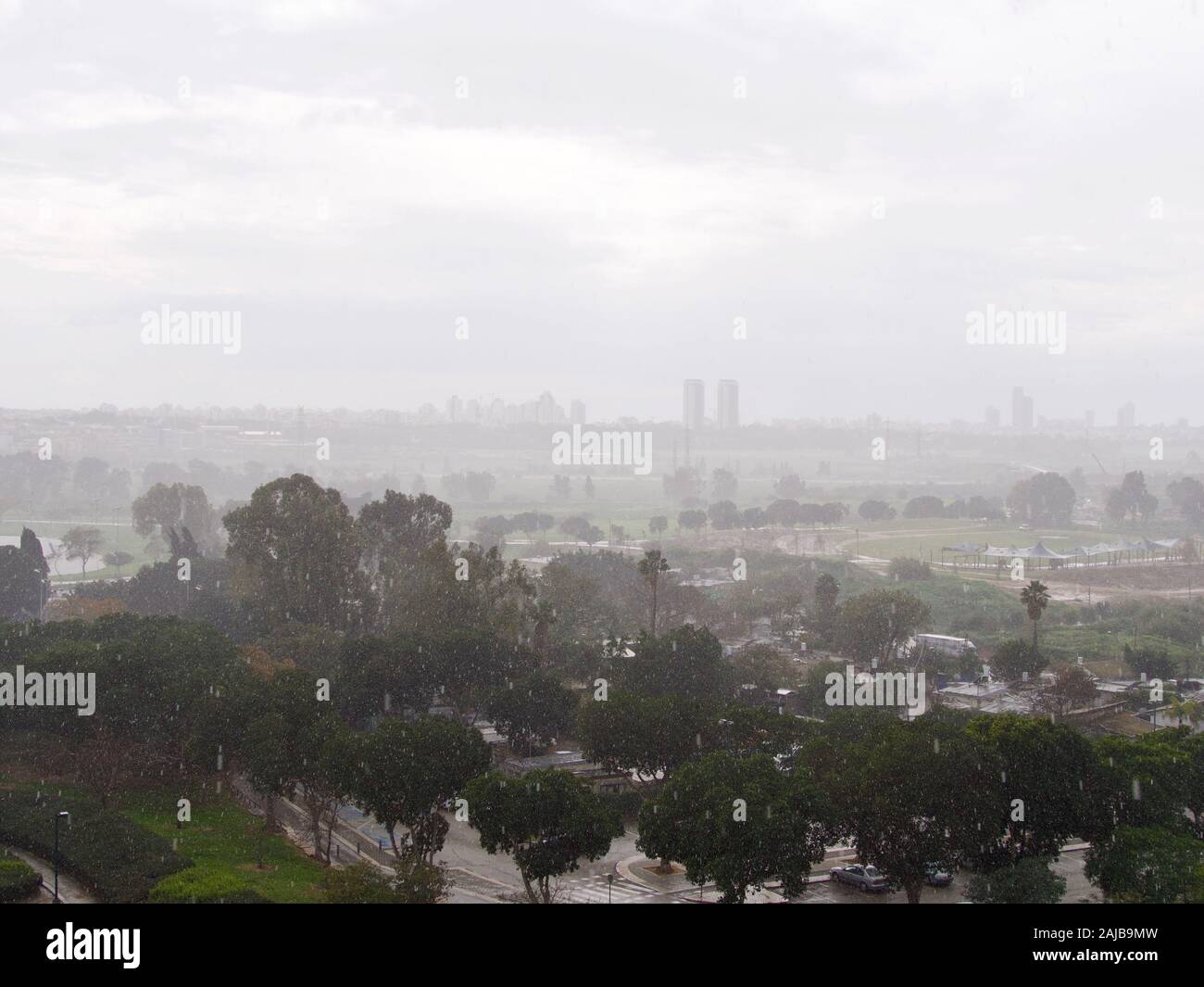 Meteo pioggia in Tel Avive, Israele, mediterranea Foto Stock