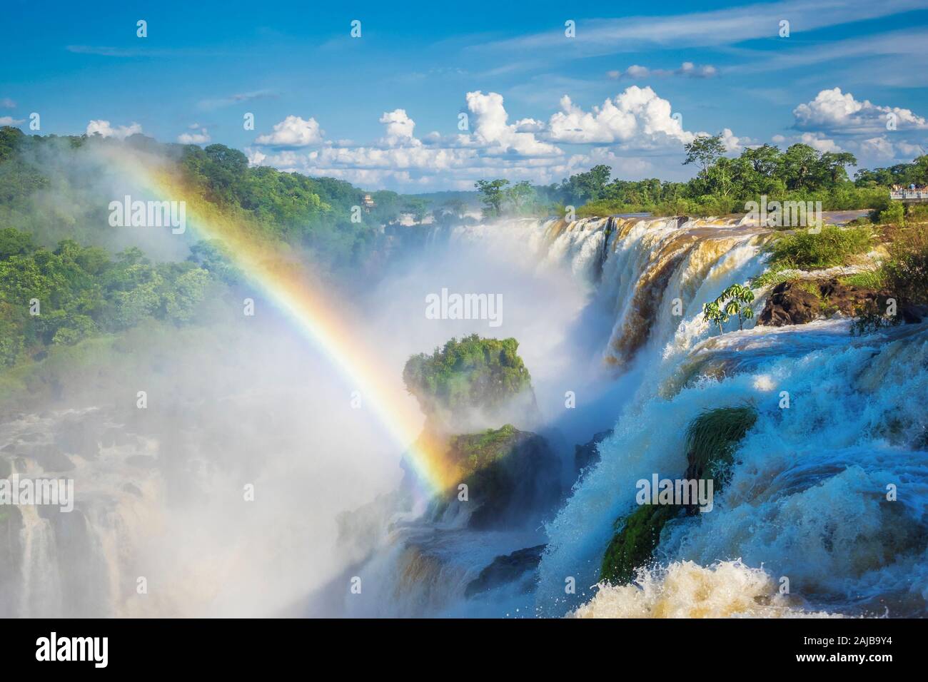 Cascate di Iguazu, al confine di Argentina e Brasile. Foto Stock