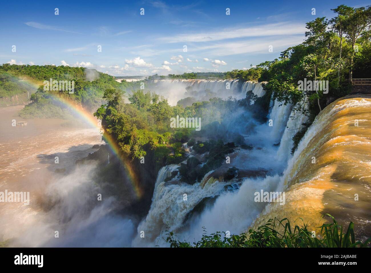 Cascate di Iguazu, al confine di Argentina e Brasile. Foto Stock