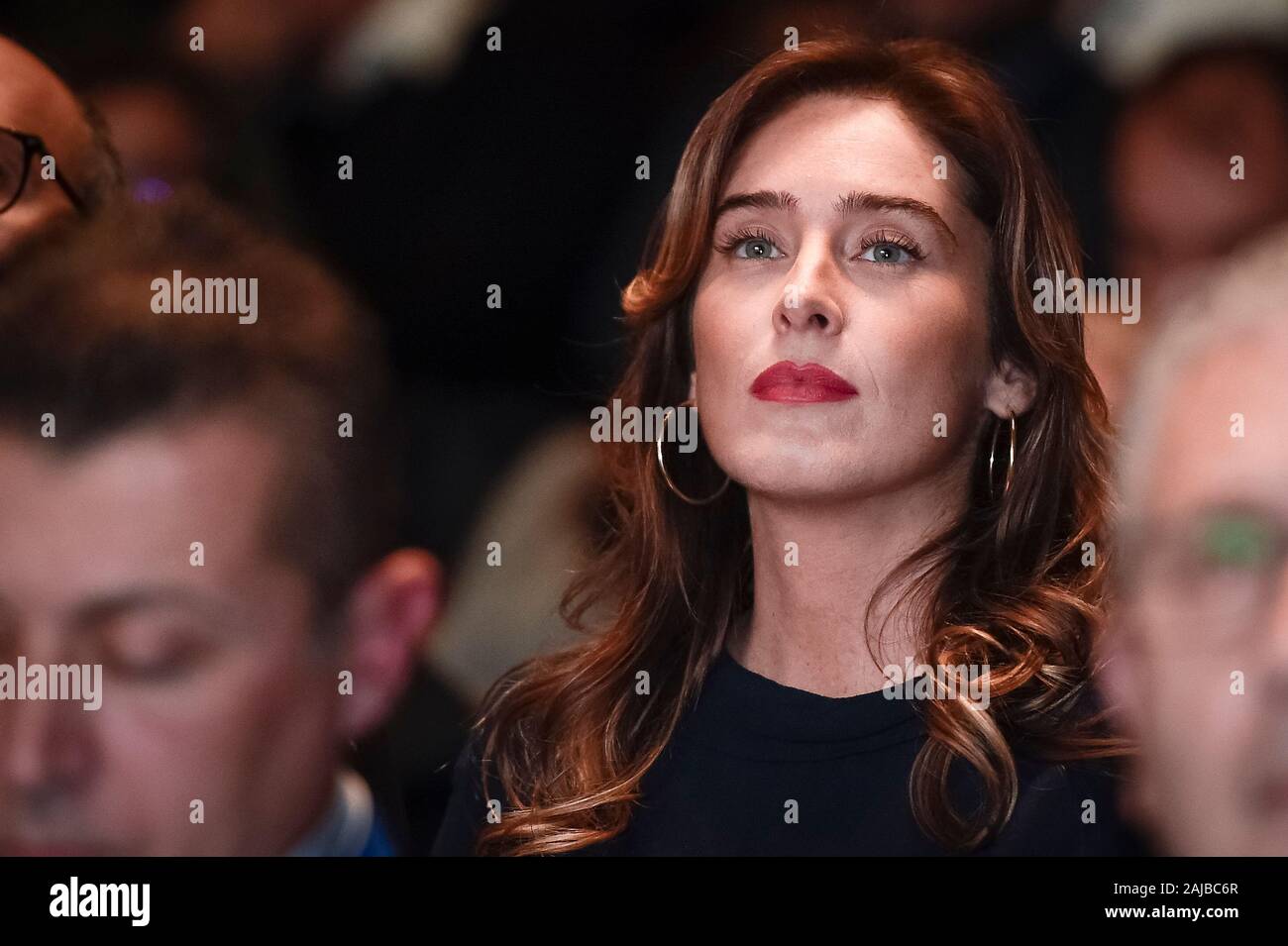 Torino, Italia - 15 November, 2019: Maria Elena Boschi assiste 'shock!' incontro. 'Shock!' è un incontro organizzato dal partito politico Italia Viva per discutere di come migliorare l'economia italiana. Credito: Nicolò Campo/Alamy Live News Foto Stock
