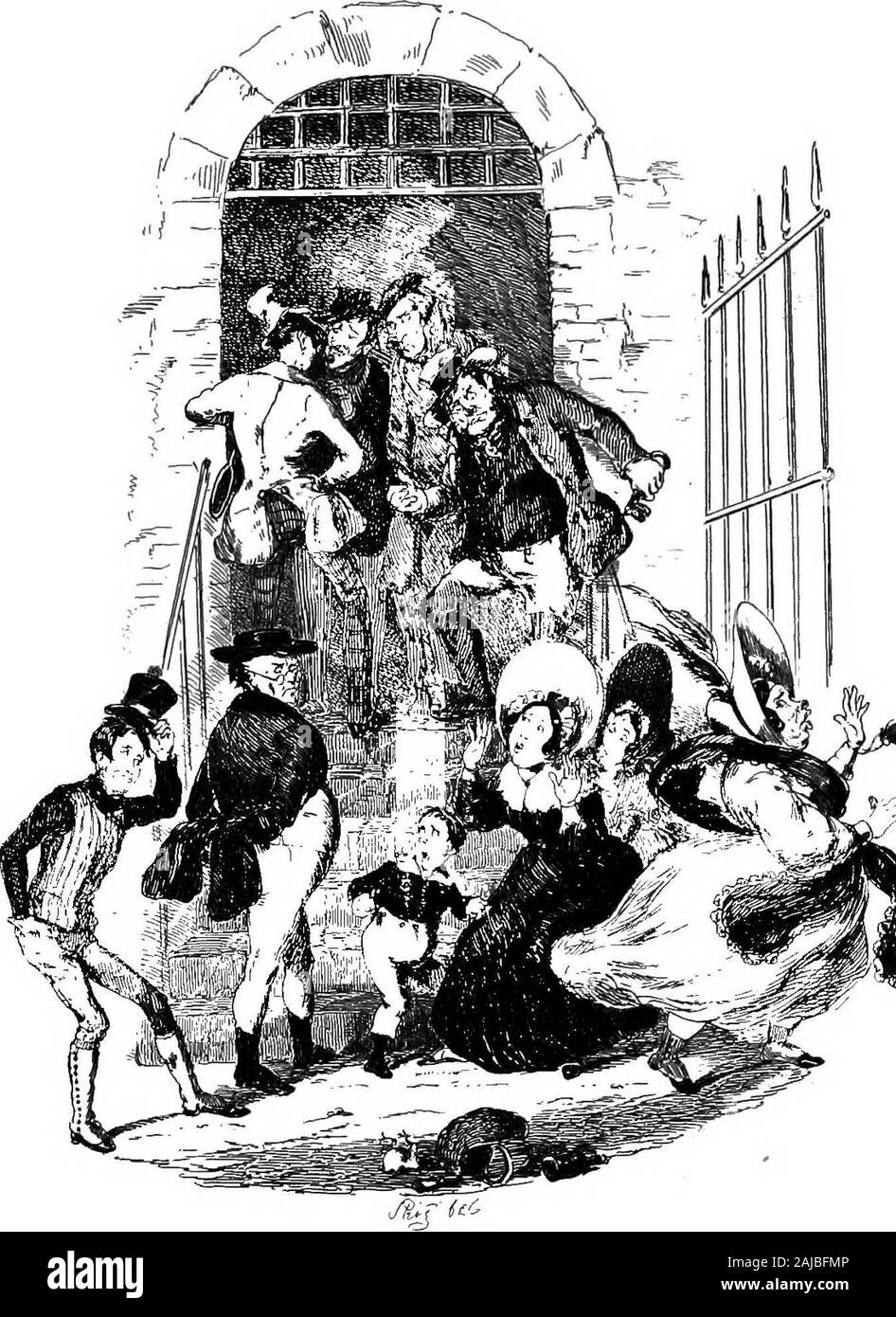 [Opere libreria illustrata edition] . emale per un secondo breve volo ofsteps, portando a una porta. La sig.ra Bardell urlato violentemente ;Tommy ruggito; la sig.ra Cluppins termoretratto dentro di sé; e Mrs.Sanders ha fatto fuori senza ulteriori indugi. Per, là si fermarono theinjured Sig. Pickwick, prendendo la sua indennità notturno di aria ; andbeside lui appoggiò Samuele Weller, che, vedendo la sig.ra Bardell, tookhis cappello, con simulazione di riverenza, mentre il suo maestro girato indig-nantly sul suo tallone. Non perdete tempo la donna, detto il chiavi in mano per Weller; shesjust venire a. Un prisner ! Detto Sam, sostituire rapidamente il suo cappello. Whosthe plaintives ? Wha Foto Stock