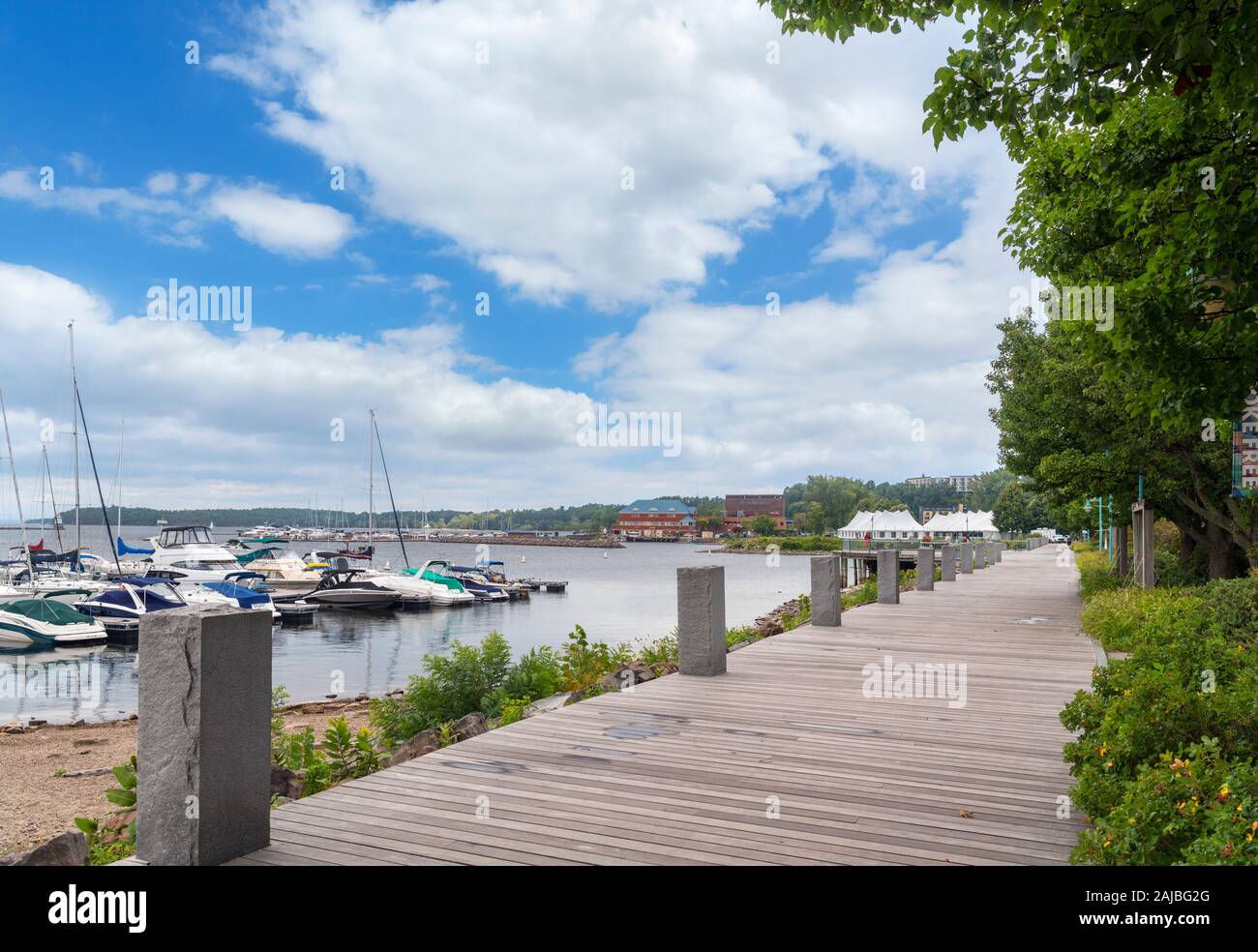 Lake Champlain waterfront in Burlington, Vermont, USA Foto Stock