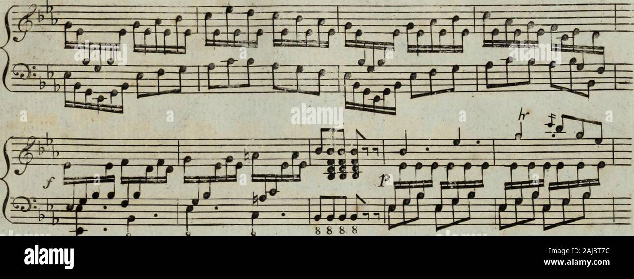 Sei sonates pour la harpe avec accompagnement d'onu violon ou flûte obligée, tres faciles un éxécuter, elles peuvent aussi se jouer seules d'autant qu'elles contiennent beaucoup de petits airs . * 19. ¥ i^VM^jjigJlf Foto Stock