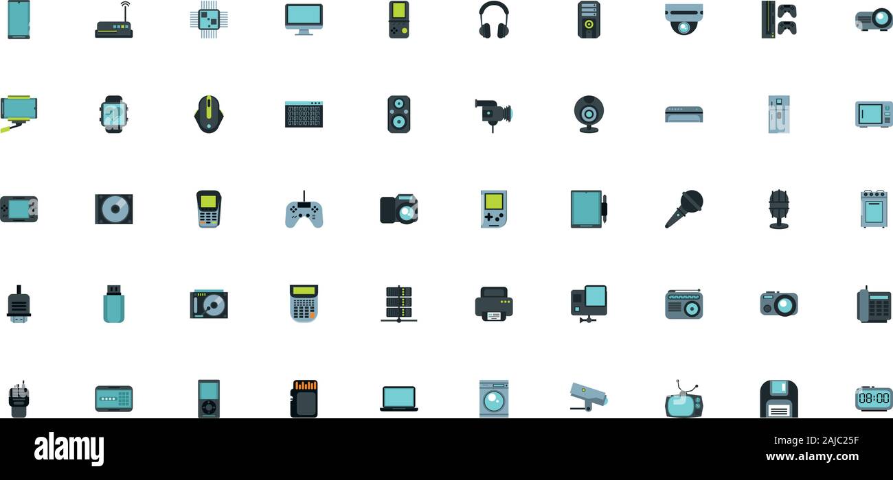 Bundle di robot cyborg impostare le icone Illustrazione Vettoriale