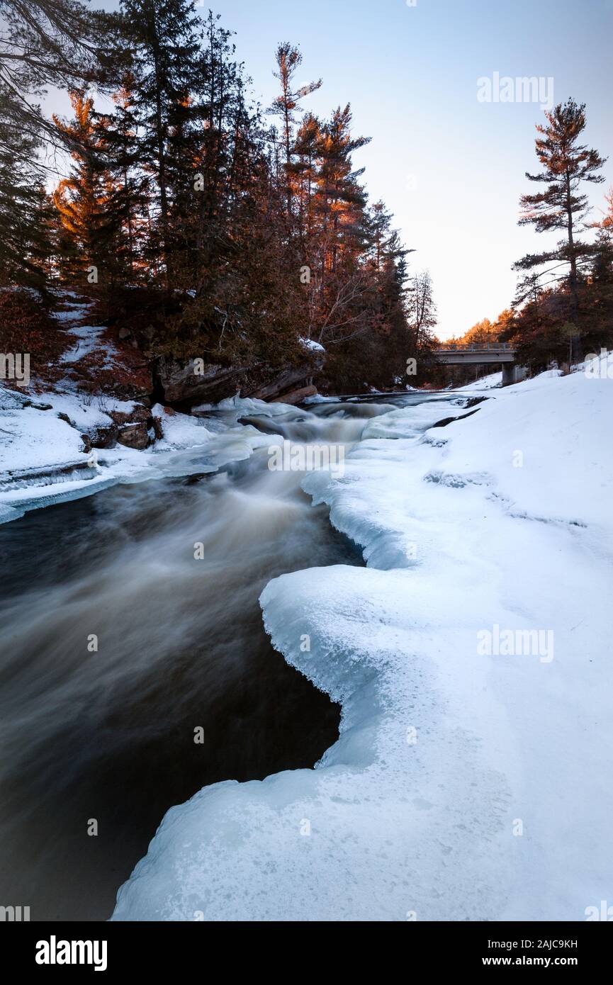 Inverno paesaggi fotografati in Kawartha regione dei laghi di Ontario, Canada Foto Stock