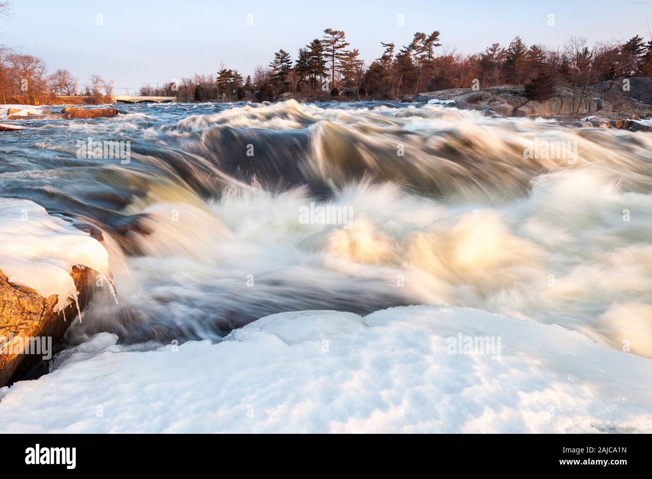 Inverno paesaggi fotografati in Kawartha regione dei laghi di Ontario, Canada Foto Stock