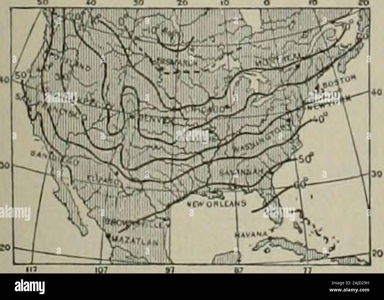 Il dizionario del secolo e dell'enciclopedia, un lavoro di riferimento universale in tutti i reparti di conoscenza con un nuovo atlante del mondo . lt; gr. L'IMC uguale, +Wt/)oi, estate.] una linea immaginaria sulla superficie theearths passando attraverso i punti whichhave la stessa media temperatura estiva. isoterma (ISO-Therm), n. [&Lt; Gr. iaoc, uguale, -I-Hiiiiti/, calore.] una linea che collega i punti sulla superficie theearths avente la stessa media tempera-tme. Tale linea può essere sia un immaginario uno oppureuno effettivamente disegnati su una mappa o un grafico della regione em-contornato dalle osservazioni. Quando il termine isothermis utilizzato senza qualific Foto Stock