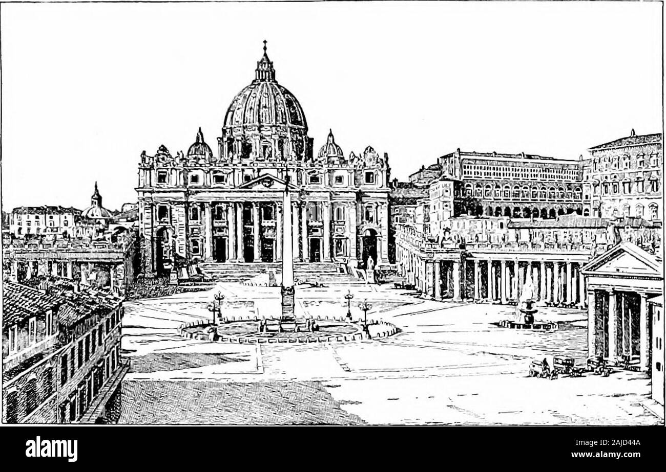 Tempi Medievali e Moderni : introduzione alla storia dell Europa occidentale formano la dissoluzione dell'Impero Romano fino al tempo presente . Fig. 67. Cattedrale axd campanile a Firenze la chiesa fu iniziata nel 1296 e com-pleted nel 1436. La grande cupola costruita dal Brunelleschi ha reso famosa hisname. Si tratta di 300 piedi di alta. Thefayade è moderno ma dopo un vecchio design.La torre campanaria o campanile, begunby era il celebre pittore Giotto circa1335 e completato una cinquantina di anni più tardi.It è riccamente ornata con sculture andcolored marmi ed è considerato thefinest struttura del ki Foto Stock