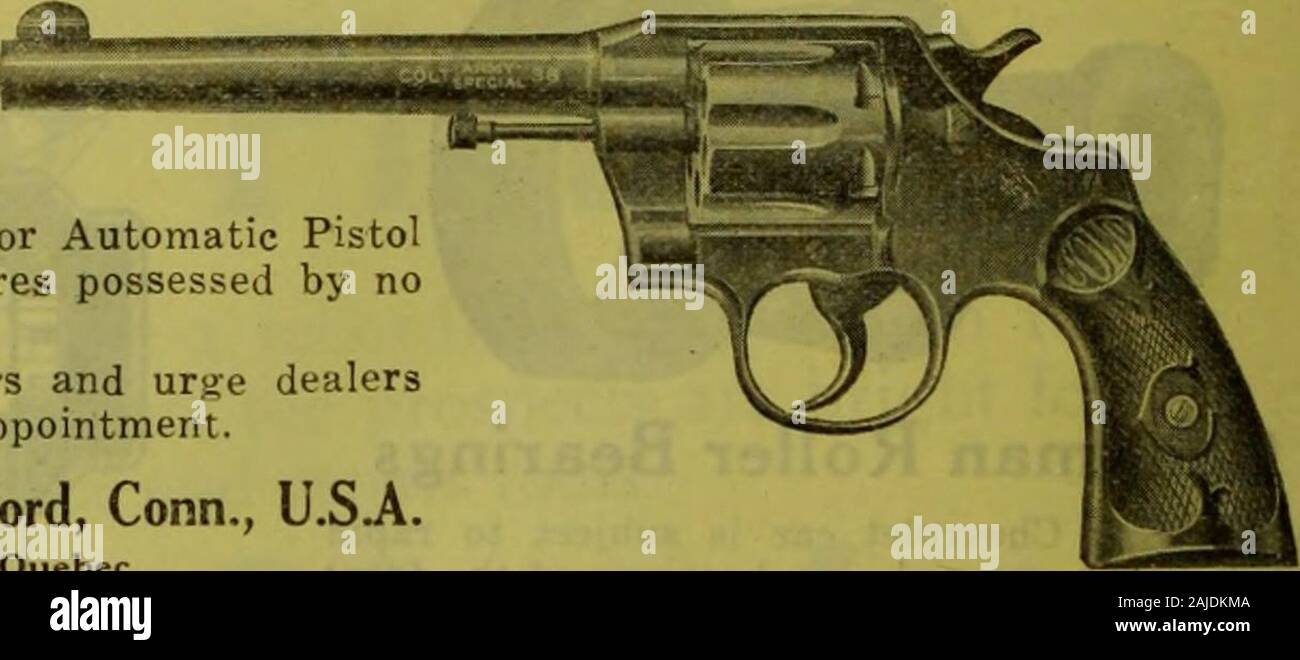 Merchandising Hardware settembre-dicembre 1919 . " Quando i tuoi clienti ti chiedono per arma da fuoco adependable per home pro-tezione, essi riconoscono instantlyyour desiderio di servire loro quando si showthem un puledro e dite loro che è la guardia realhome. L'affidabilità e la precisione di un revolver Colt o automatico solo Pistolis eguagliato dalla sua sicurezza una combinazione di caratteristiche possedute da non ci sonoaltre arma. Le grandi fabbriche di COLT sono accelerare su ordini e sollecitare dealersto membro le loro esigenze per il futuro per evitare delusioni. Il brevetto COLTS ARMI DA FUOCO MFG. CO., Hartford, Connecticut, U.S.A. A. MACFARLANE, & Foto Stock