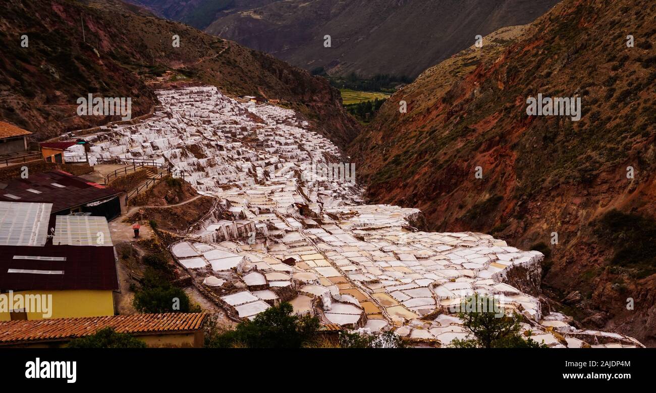 Salineras de Maras Perù Cusco Foto Stock