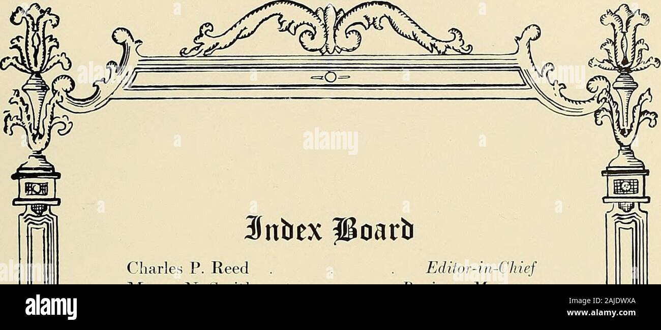 Indice . Charles P. Reed Myron N. Smith Editor-in-ChiefBusiness Manager dipartimento ILittvaxy Maria T. Boyd .... Editor John F. Lambert Elmer E. Barbiere ?Ravmond E. Smith ^rt dipartimento Harry E. Eraser . Editor Pf)otograpJ)ic dipartimento James M. Richards Editor ^tatisticj! Dipartimento Lewis L. Diirkee Walter Ij. Haynes Editore Dipartimento liuginesisf Alan V. Elynn . Advertisinf/ Manager basilico A. Needham . Sales Manager Elliot K. Greenwood Foto Stock