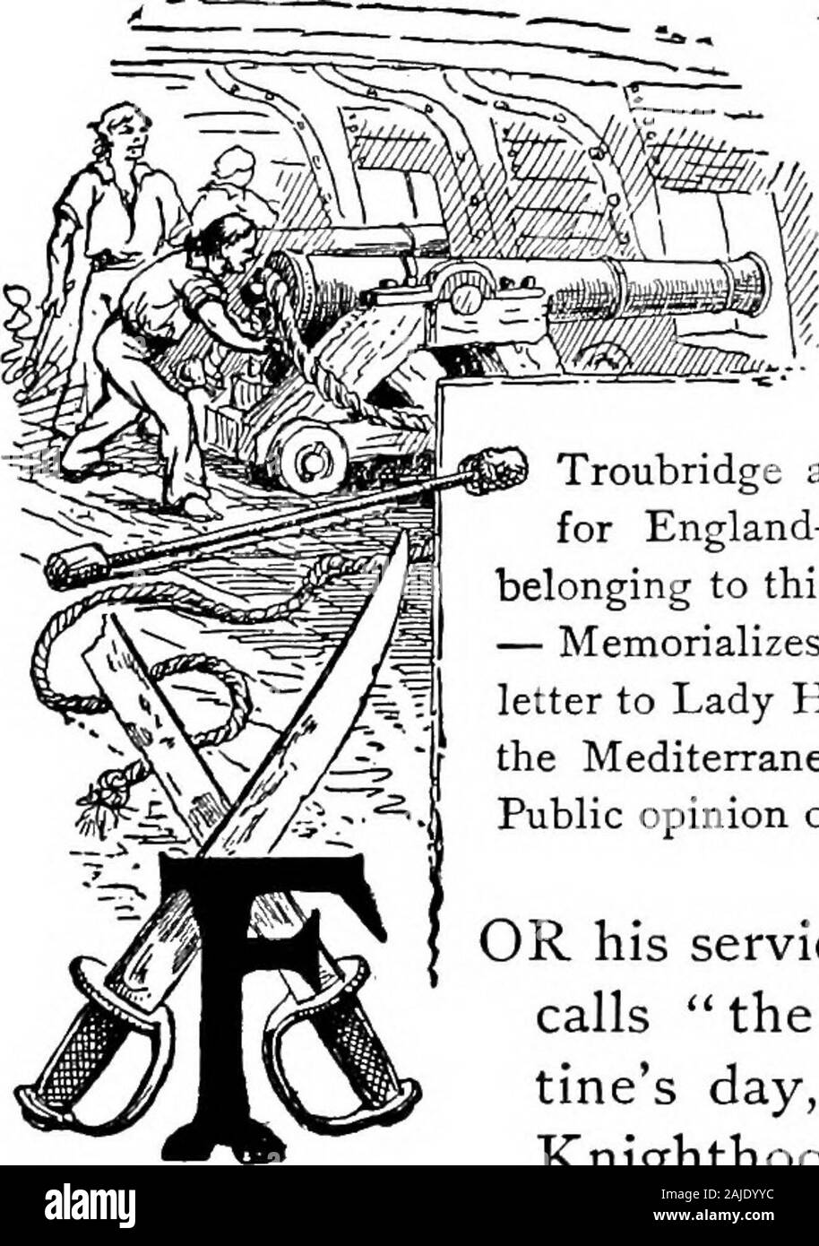 Horatio Nelson e il primato navale dell' Inghilterra . Tene-riffe-una disastrosa frana-perdita del suo braccio-Courageunder sofferenza-Anecdotesof l'operazione chirurgica-Troubridge a Santa Cruz-Nelson sailsfor Inghilterra-signora Nelson - Anecdotesbelonging a questo tempo-Carattere di sua moglie- Memorializes re - San Vincentsletter a Lady Hamilton-Nelson procede finoal Mediterraneo-un forte vento di tempesta di vento-l'opinione pubblica su St. Vincents scelta. O i suoi servizi su che cosa egli himselfcalls la più gloriosa Valen-barbe giorno, Nelson ha ricevuto theKnighthood e ordine di theBath, ed è stato promosso al rango di Rear-Adm Foto Stock