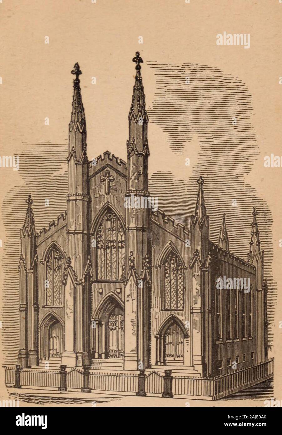 Una foto di New York nel 1850 : con un breve resoconto di luoghi nelle sue vicinanze : concepito come una guida per i cittadini e gli stranieri ; con numerose incisioni e una mappa della città . Cran-berry e Fulton strade ; si tratta di un semplice edificio in mattoni, con-out qualsiasi straordinario di architettura Leauly. Il re^s County Jail o la prigione,^ è situato inRaymond-street, ai piedi di Fort Greene ; è un buio,heavy-cercando, a corona edificio gotico, davanti ofred costruito in pietra arenaria, con finestre gotiche in corrispondenza di ciascuna sidp e dsupporto grande cortile sul retro ; il sito in cui si trova non è avery favorevole per il Foto Stock