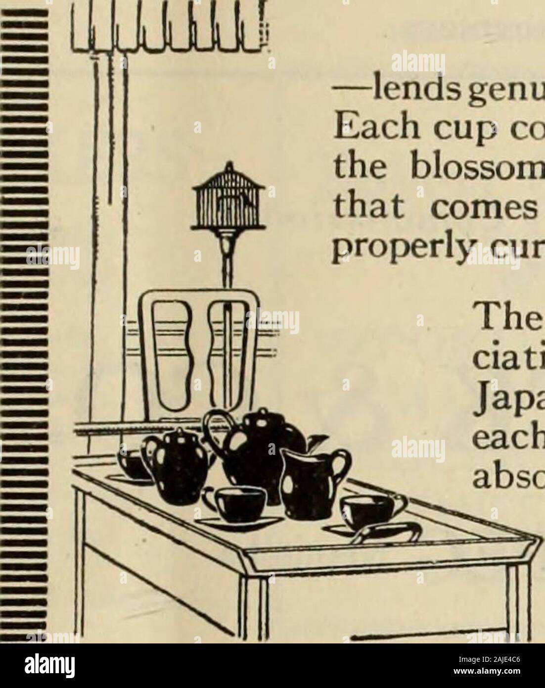 Canadian grocer aprile-giugno 1918 . Il 5 aprile 1918. CANADIAN GROCER dfflm rm. -Presta vera e propria distinzione di ospitalità.Ogni tazza contiene il delicato profumo dei fiori di Giappone e flavorthat proviene esclusivamente da foglie,indurito correttamente. Il Giappone ai coltivatori di tè asso-prezzamento e il governo ofJapan posto la loro garanzia oneach pound - una garanzia di purezza ofabsolute. Il tè è un mezzo di alcun incon-siderable quantità di nutrimento. 18 -ene. La britannica. ^Illllllllllllllllllllllllllllllllllllllllllllllllilllllllllllllllllilllilliililillllllll^ la sua qualità di tè in Giappone thatrecommends alle persone Foto Stock