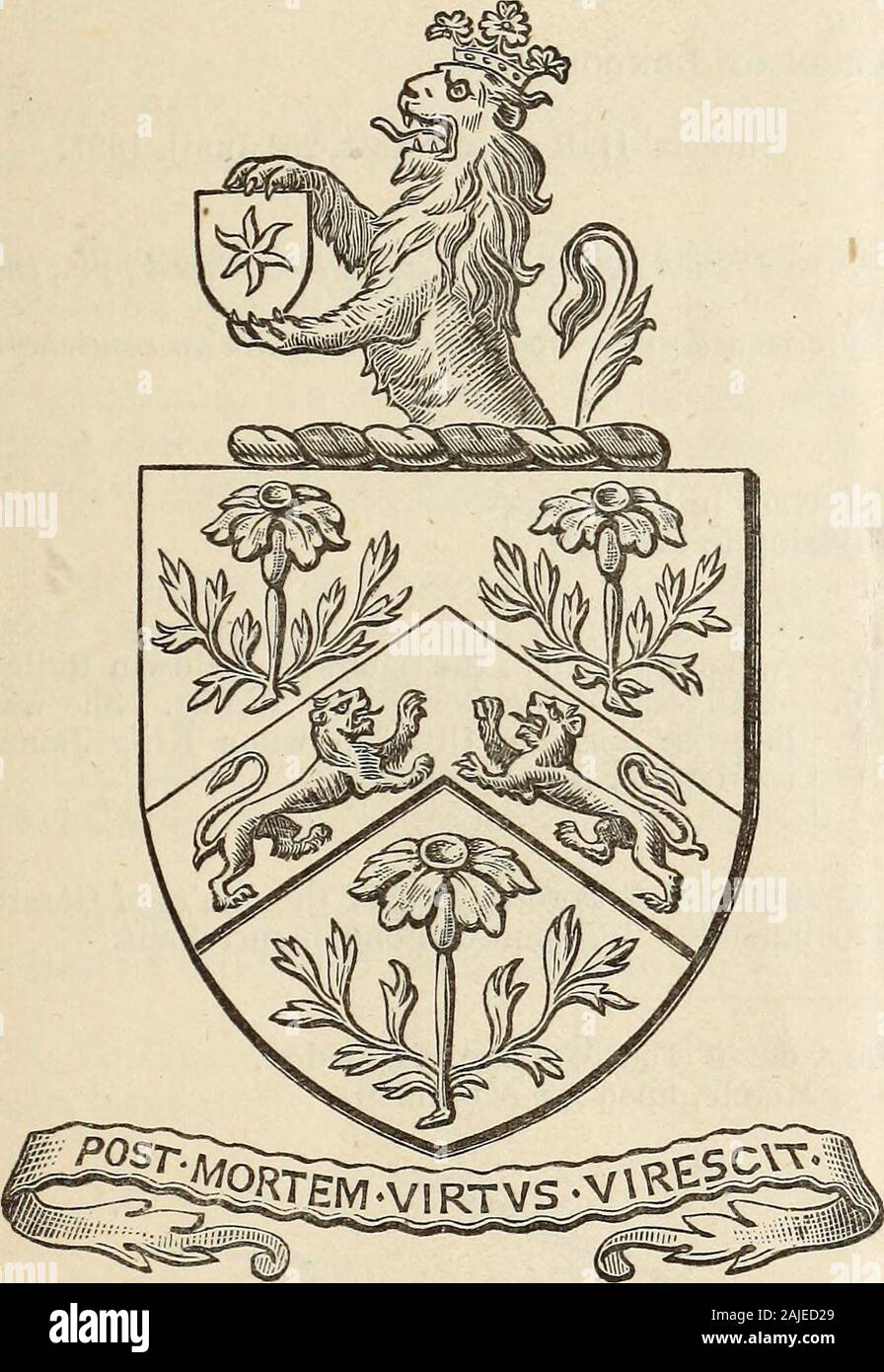 Miscellanea genealogica et heraldica : . ancis Tyssen, tali bracci andCrest come lui e i suoi discendenti maylawfully orso. Sappiate thereforethat abbiamo detto e giarrettiera Claren-ceux re di bracci in pursuanceof detto ordine, e in virtù delle lettere di brevetti sotto la guarnizione grande ofEngland a noi rispettivamente concesse hanno devysed e fare da questi presenta grantand assegnare fino al detto Francesco Tyssen bracci qui di seguito menzionate, viz* o ona Cheveron azzurro tra tre francesi Le calendule scivolato proprio, due Lionsrespecting ogni altra del primo; e per la cresta su una corona di suo Colorsa Demy l Foto Stock