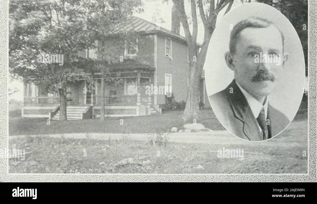 La storia ufficiale della Cornovaglia formaggio e burro Board . t;f&GT;vrW*.f: - * ii da cui egli invia 400 libbre di latte quotidianamente per la Mays Fancy Caseificio.Egli è anche un premio al Cornwall fiera. Il sig. McLennans azienda produce annualmente 800 bushel di grano, 50 tonnellate di fieno, 125i bushel di patate. Egli ha anche 20 alveari di api, che rendono circa 2.500 poundsof miele. Il nostro soggetto ha speso la sua vita in agricoltura ed è stato un sostenitore di formaggi per ventuno anni. ? Storia della Cornovaglia formaggio e burro BOARD D. N. McLennan DN. McLENNAN nasce nel gennaio I2, 1S62. Egli è il figlio di Donaldt F. Foto Stock