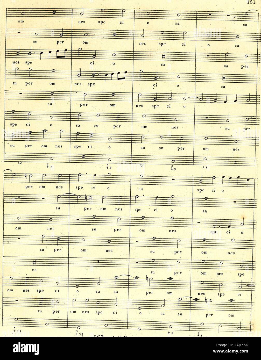 Primizie di canto fermo . Ho6f3 150 p o   per un ? Un de Vir r rrtj glo ri 1 ^=S2 32T m =GU . de Vir g° ri o ri ja. m i :rr 3S£ g° #=?= glo * 32: de Vir g° é é glo é ^B *U ; io ,1 SE de Vir andare b glo mrrrr s a e Vir go glo rrm^-f ^^ e! D Vir Rl o R1 321 221 2r ZT 5 4 3(1 4J| 5 4 3# 5 4 3# ^s a p= su per om nes spe ci o sa per i-P P g i r"-e-© su per om nes ^^ ^ spe ci o sa zaz =£= -P  su per om nes spe ci zaz m a n o su per : a = su per om nes ci spe sa ?-r-r tezr rLHr-T * sa do per nes spe ci #^ Q- m è su per om nes spe ci o la unità di abbonato per om nes £ -© ©- ^ su per om nes -tr-O- s p e ci s 163. L.6.M 54 3. Foto Stock