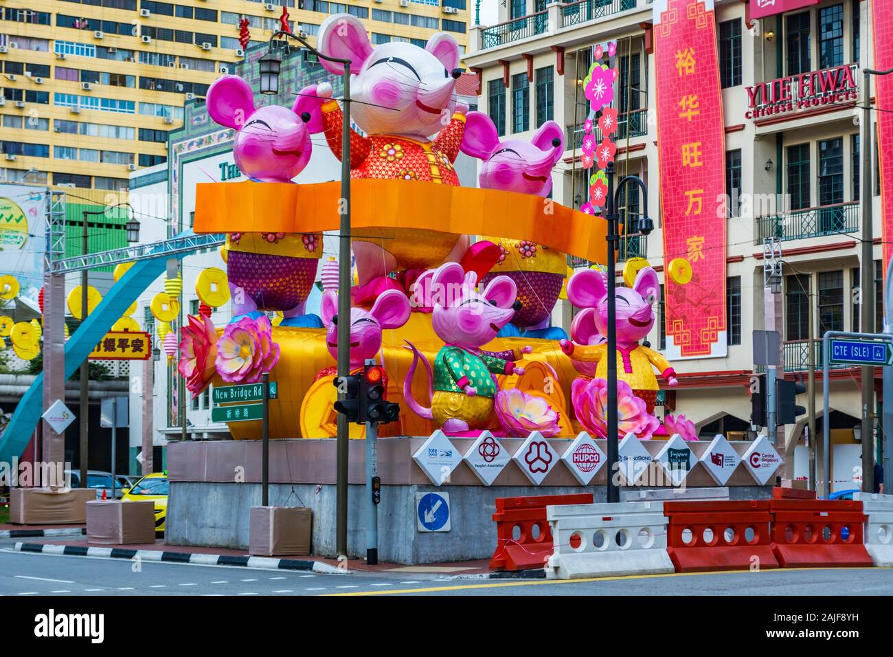 Singapore Chinatown si prepara a celebrare l Anno del ratto Anno Nuovo Foto Stock