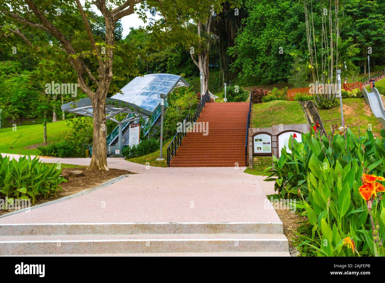 Escalator Giubileo Park Singapore Foto Stock