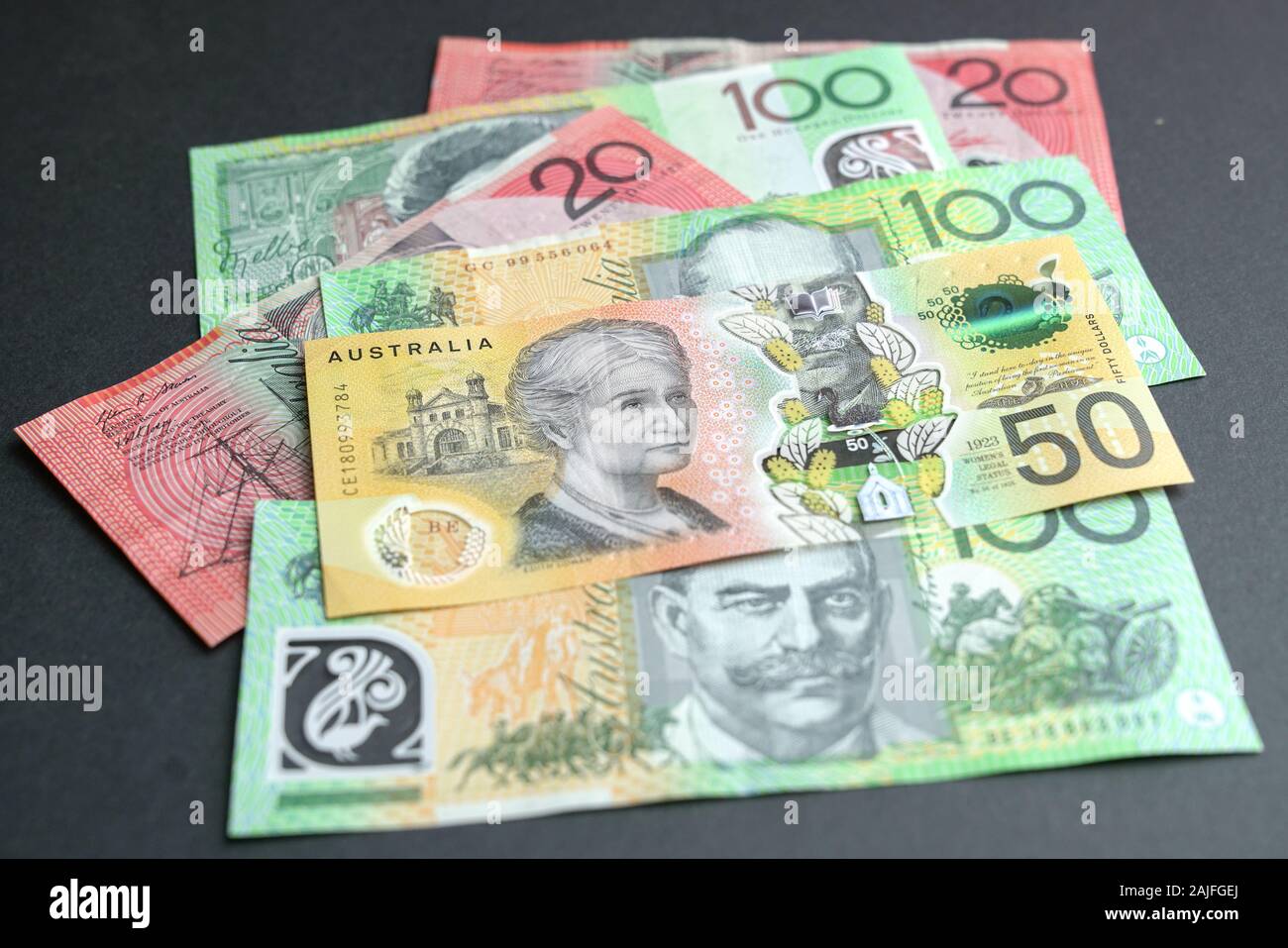 Australian (AUD) valuta le banconote di varie denominazioni Foto stock -  Alamy