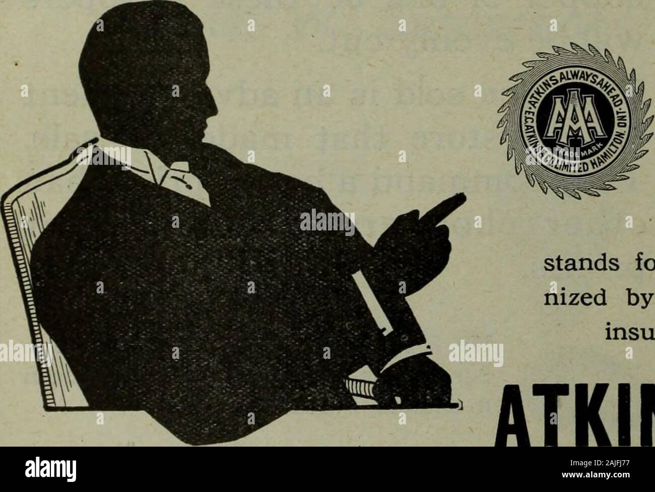 Merchandising Hardware Ottobre-Dicembre 1910 . Che Signon una sega è sinonimo di massima qualità. Si tratta di identif-nized dai migliori meccanici come theirinsurance di onesto valore di sega. ATKINS ™=a seghe sono realizzati in Canada, pubblicizzati in Canada e favorevolmente noti tra thebuyers chi si aspetta di pagare un prezzo equo per una sega. Scrivere per i dettagli. Stati Uniti FACTORY: INDIANAPOLIS IND. E. C. ATKINS &lt;& Co. HAMILTONONT. HARDWARE E METALLO Buon Natale ! Foto Stock