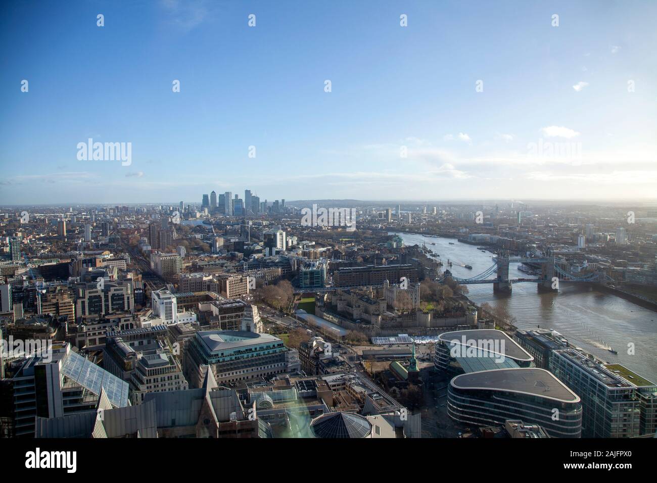 Vedute di Londra da Sky Garden a 20 Fenchurch - London REGNO UNITO Foto Stock
