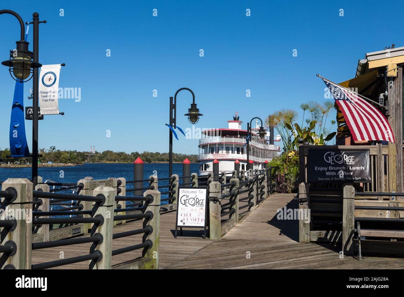 River Walk, Wilmington, NC, Stati Uniti d'America Foto Stock