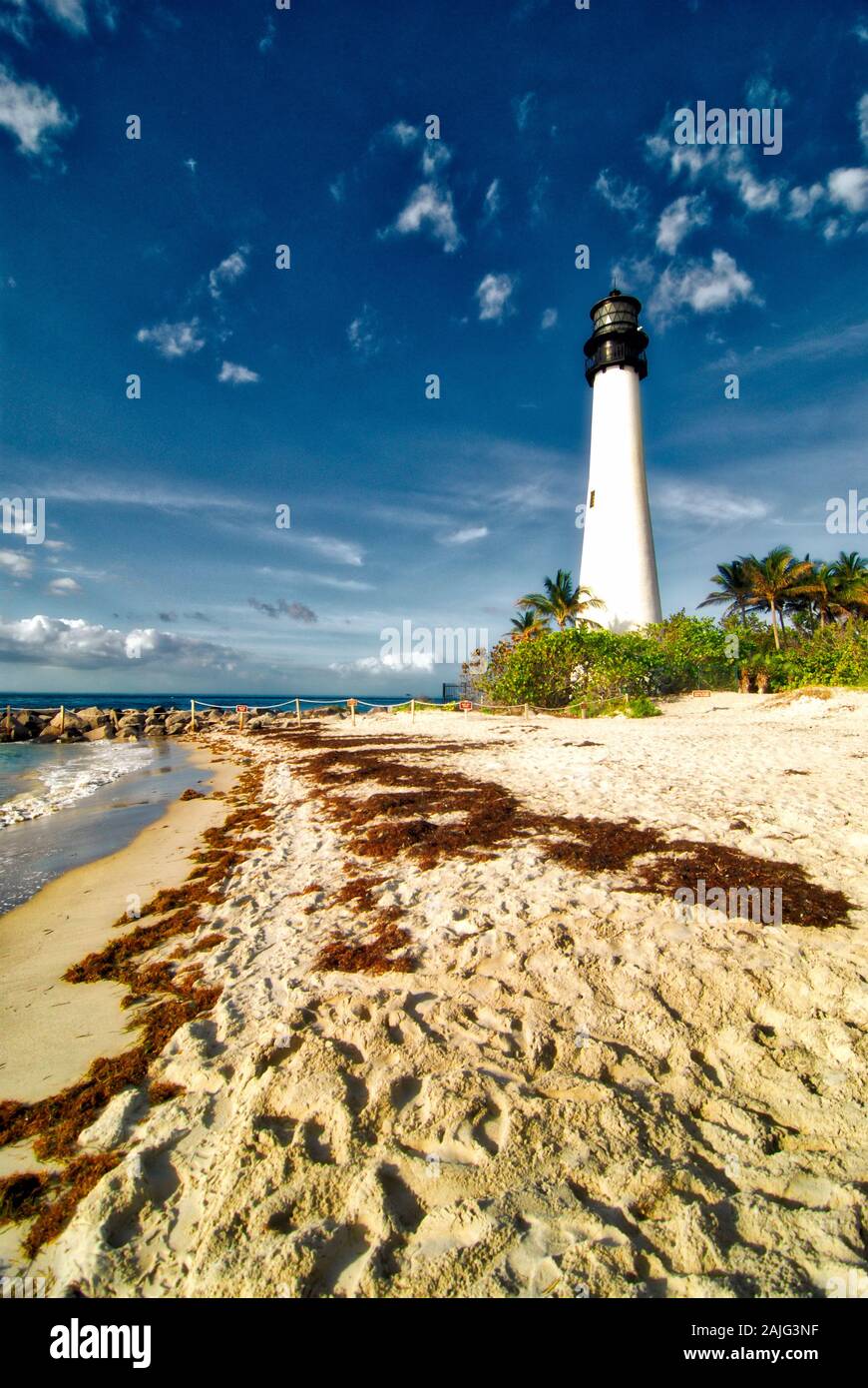Il faro al Bill Baggs state Park vicino a Key Biscayne, Florida Foto Stock