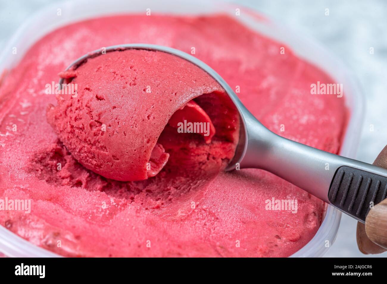 Gelato alla fragola Foto Stock