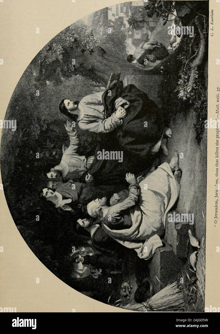 L'arte la Bibbia, comprendente il vecchio e il Nuovo Testamento : con numerose illustrazioni . e fino quindiil misurare di yourfathers. 33 Voi serpenti yegeneration di vipere,come potete voi thedamnation escape di inferno 1 34 1 perciò, essere attesa, io manderò youprophets e Wisemen, e gli scribi:e alcuni dei themye deve uccidere e anice. crocifiggere; e alcuni di essi vi darete flagello nella vostra syna- e li perseguitano da città a goguescity : 35 affinché ricada su di voi tutto il righteousblood sparso sulla terra, dal sangue ofrighteous Abele fino al sangue di Zachariasson di Barachias, che voi uccideste fra thetemple un Foto Stock