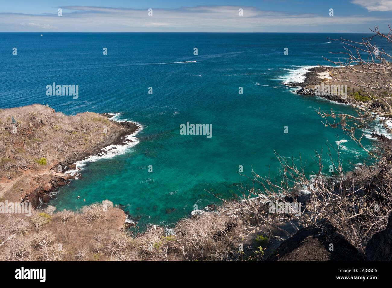 Vista dal Cerro Tijeretas, San Cristobal Island, Galapagos, Ecuador. Foto Stock