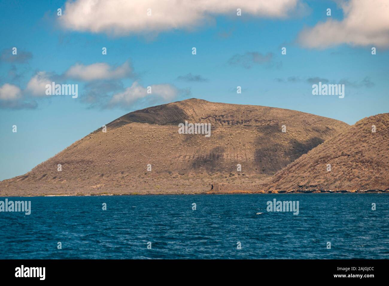 Il cratere vulcanico sull'isola di Santiago, Galapagos, Ecuador. Foto Stock