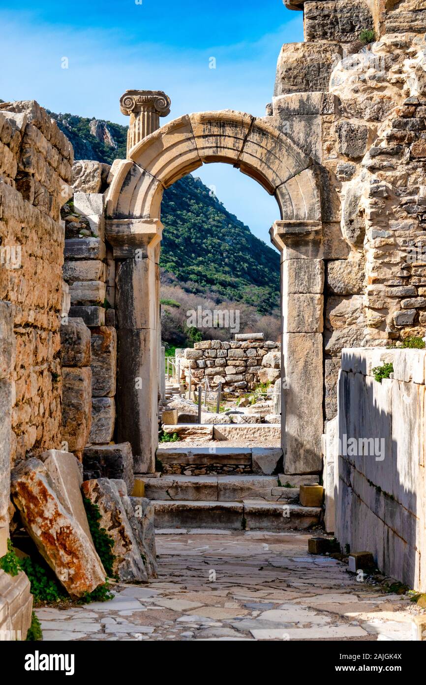 Efeso architettura, Selçuk, provincia di Izmir, Turchia Foto Stock
