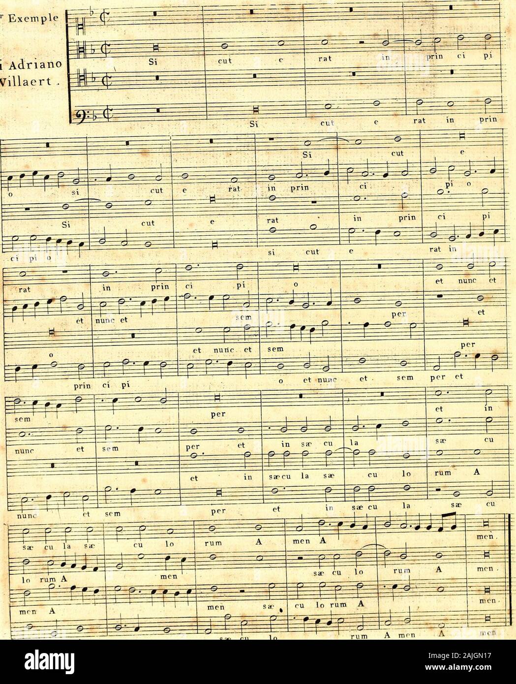 Primizie di canto fermo . 163. L.6.M 64 4° Style Fugue Icr esempio rr!F^§H di Adriano Willaert. Ecco un rum mm l63 L.fJ.M sae ru lo 65 c2e. Ex . ff H Di Pier-Luigida Palestrina ppTCt^T XT ho Gau dervt in ìflp^ SI :Gau dent Ì CAC S ¥ Cac- io: Pi i -©--SF=2 Gau dent in iÉgÉ *^ Cae lis f=SEj£ PP 3C un Ci :rz 32 aafeife ho ÉS =# 321 IX É ho gaudent in =p£ E PP è lis zen lis dent in Cae é= lis È rr-r il È *= P lis 33= ^-r- Gau dent Cs =S Foto Stock