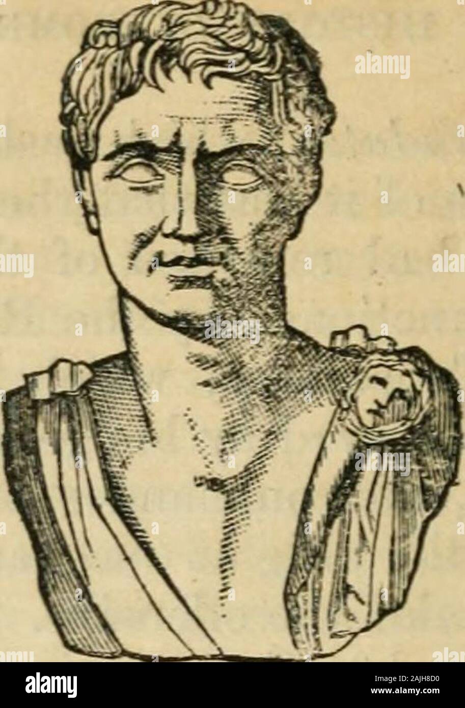 Una storia di Roma per le classi giovanili : con una mappa di Italia e ampia tabella cronologica . Un aCU^Ali llU&GT;it liK"Tl£UI XII è ilKJCll^U Mf tiULLA A.Sy. WITHRAHAXHI.. Busto o Pompeo. Capitolo X A PARTIRE DALLA MORTE DI SULLA al focolaio di THEWAR TRA C^SAR e Pompeo. A. C. 78 A.C. 49. Proprio nell'anno della morte Sullas, divenne evidente thathis le riforme politiche non possedeva alcuna vitalità. Il firstattempt di sopprimerle è stata fatta da u^niiliiis LepiduSywho non è riuscita perché il painty di Sulla era ancora troppo potere-ful. Similax tentativi, tuttavia, sono state fatte anno afteryear finché, in B.C. 70, Pompeo, w Foto Stock