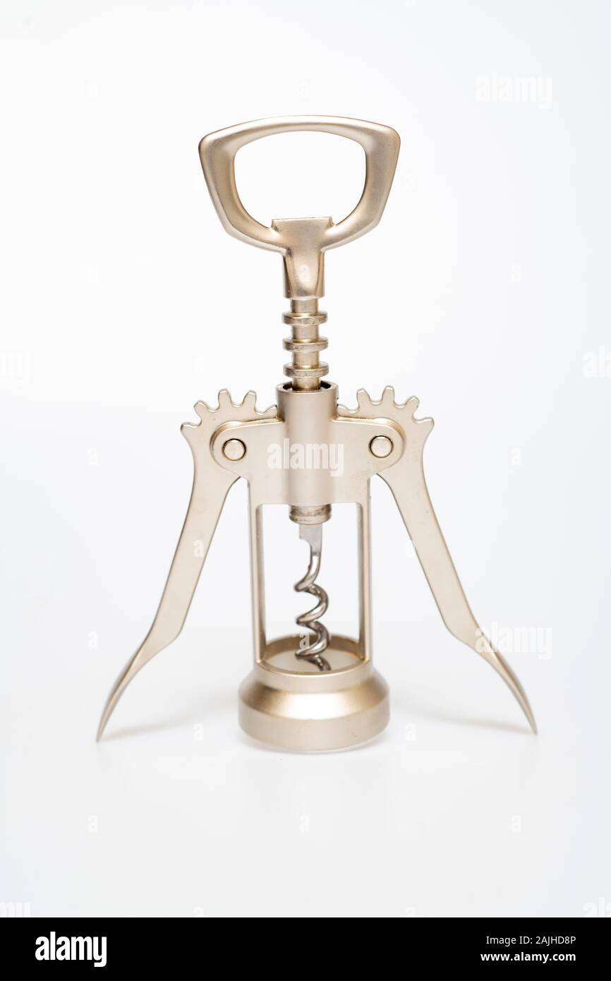 Bottiglia di Vino Cavatappi opener metal classic Foto Stock