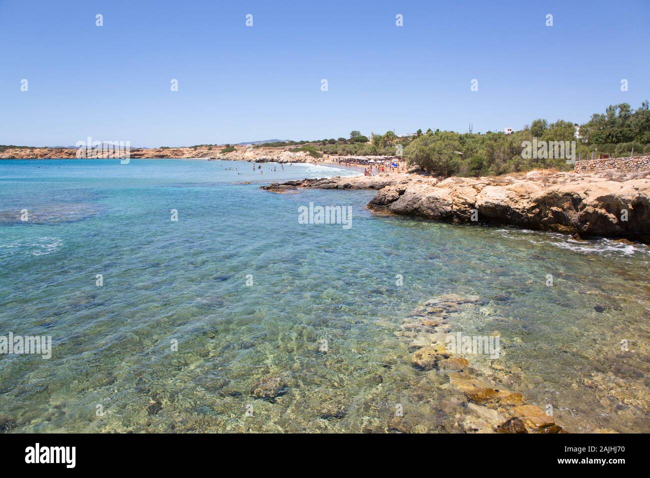 Faragas Beach, isola di Paros, Cicladi Gruppo, Grecia Foto Stock