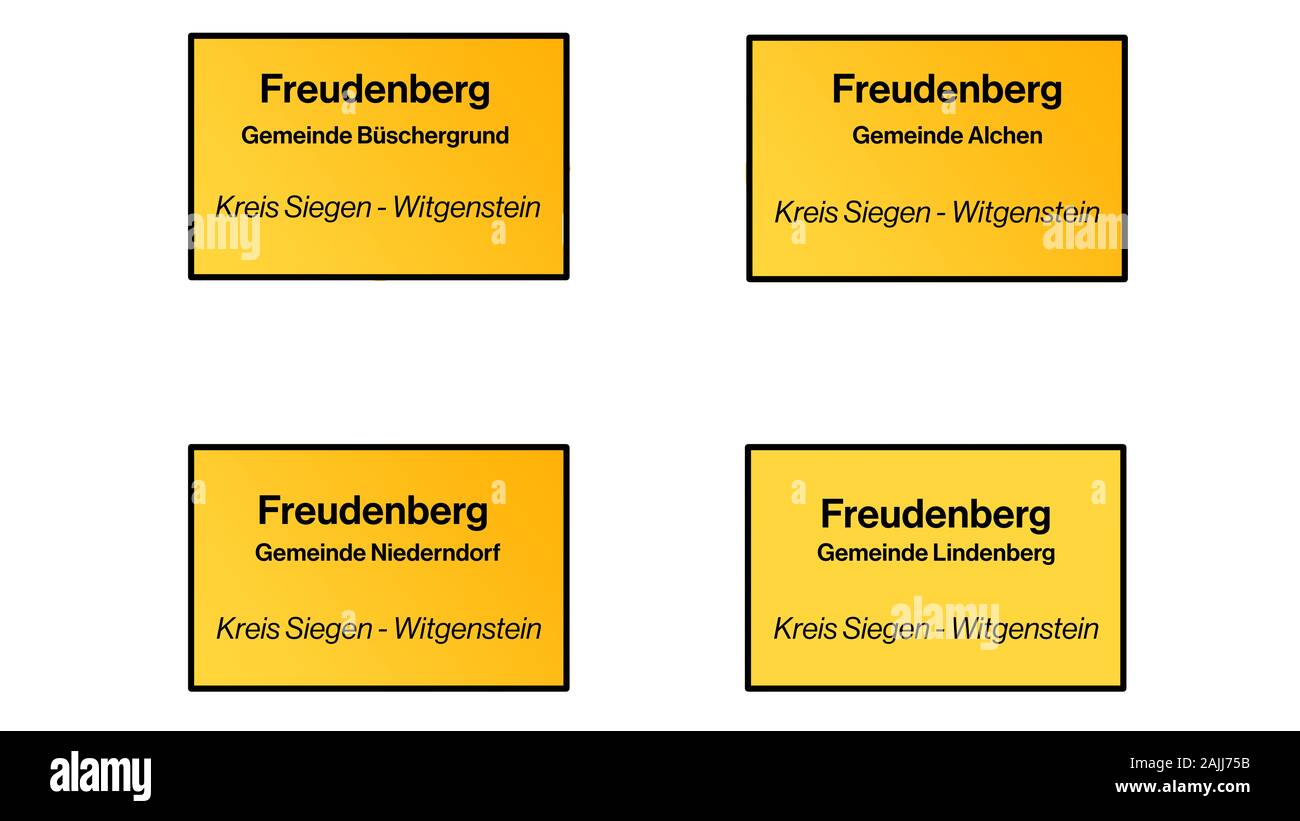 Set di orientamento da Freudenberg,NRW,Germania. Diversi distretti. Foto Stock