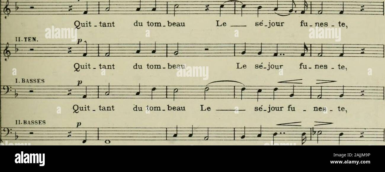 La Damnation de Faust : légende dramatique . Cristo vient de ressusci. Hrlii-ioso mod ;t*s;"i J=&LT;;(t ^ 3 J ^ TT ho gfesp ÊZM "=1 r-*iië + *^F*i T# r^ FAUST ^^ Çjuentends-je ? I ter! .^ J--J * i .tert I.DIECI.. du tom.beau se .jour fu.nes.te, Le se.jour fu. nés . te, Quit . tant du tombeau Le se.jour fu-nes. te, io m. a.s. g" s - / = v m 3^ p i - ga bn*vi ^ MS Foto Stock