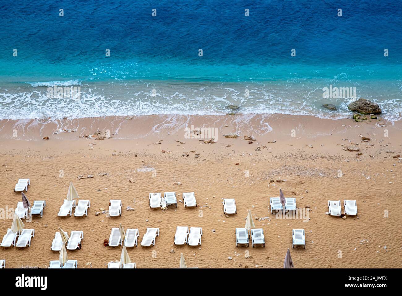 Kaputas Beach tra le città di Kas e Kalkan in Turchia. Foto Stock