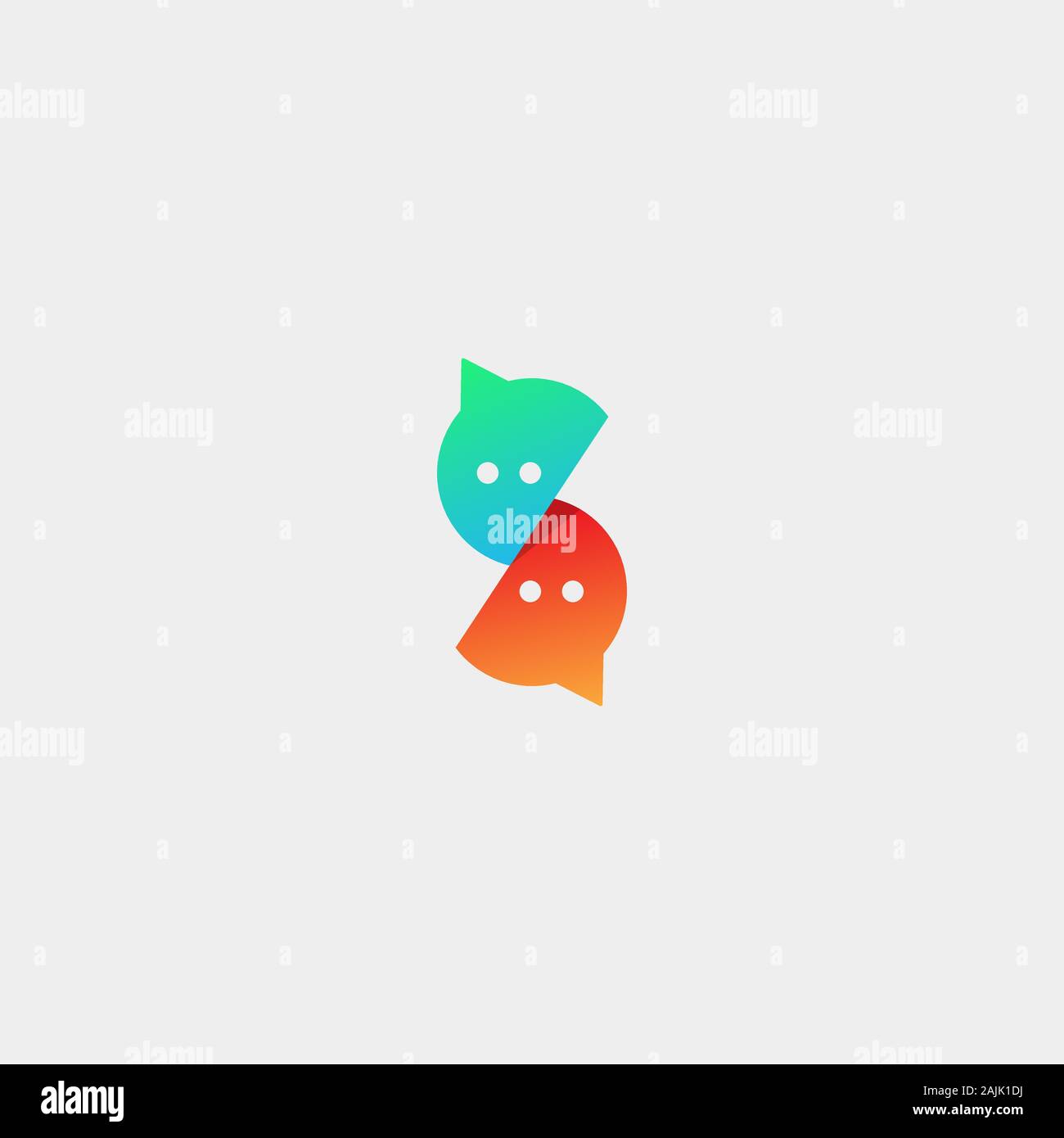 Lettera S Chat Logo vettoriale o icona del Design Illustrazione Vettoriale