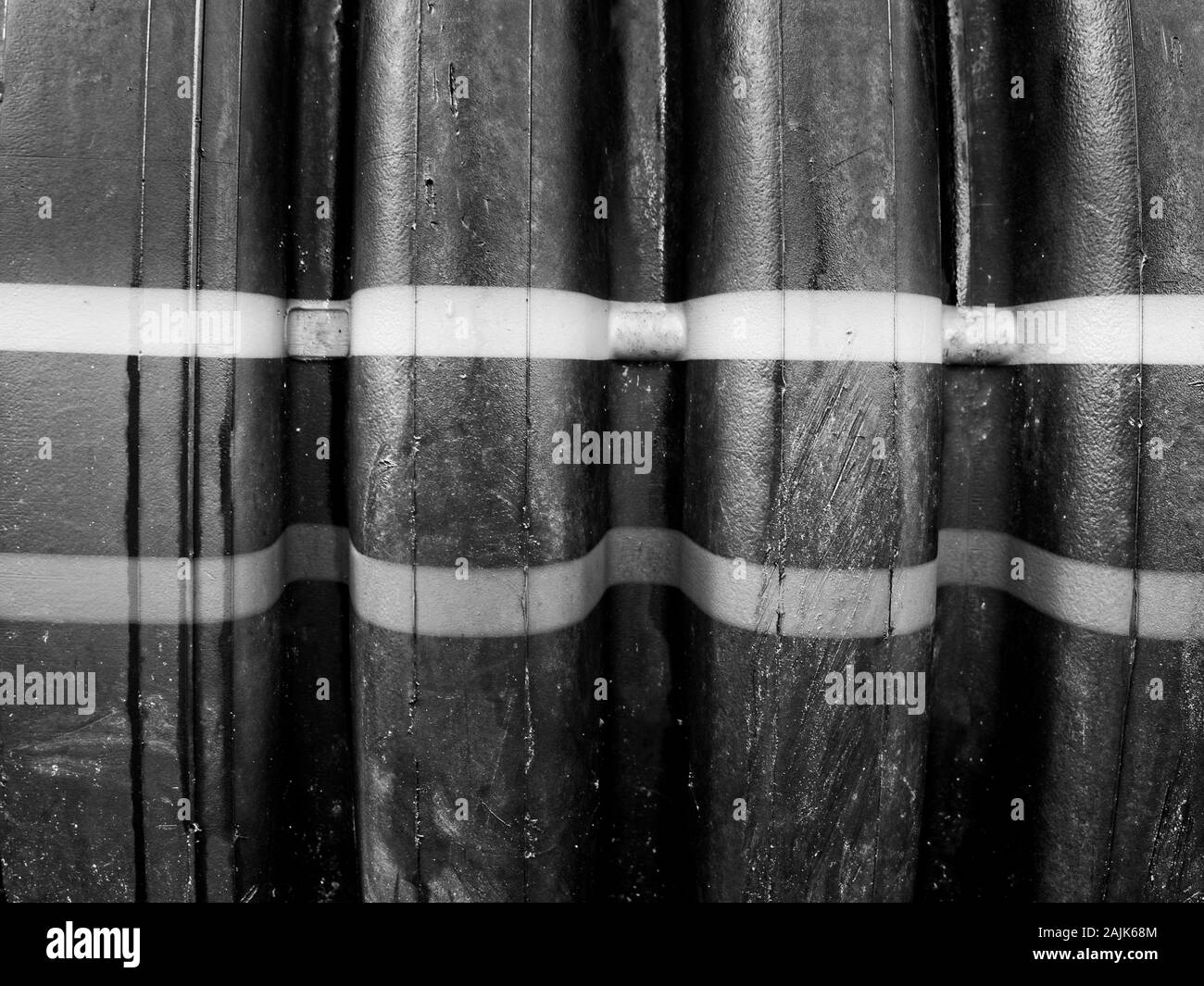 La molla TX USA - 10/10/2019 - modello con linee sul tubo nero in B&W Foto Stock