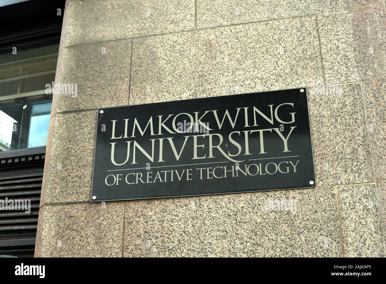 Londra UK Jan 04 2020 - Segno di Limkokwing University of Creative Technology a Londra Foto Stock