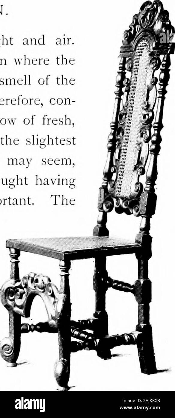 Le nostre case e come abbellire loro . zioni e ha thefurther vantaggio che electroliers ora sono progettati con un gusto eccellente per agreewith regimi particolari di decorazione. Ho trattato più in particolare con thegeneral oggetto di illuminazione artificiale in un altro capitolo del libro. Un principlewhich si applica in generale vale naturalmente per la sala da pranzo e con additionalforce perché il numero delle persone riunite là, il ronzio della conversazione andmovement, e l'odore di cibi caldi producono un risultato che rende itspecially desiderabile utilizzare un illuminante che getta fuori come piccolo Foto Stock
