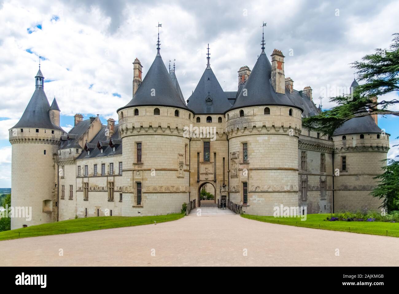 Chaumont-sur-Loire castello, Francia, splendido patrimonio francese, panorama Foto Stock