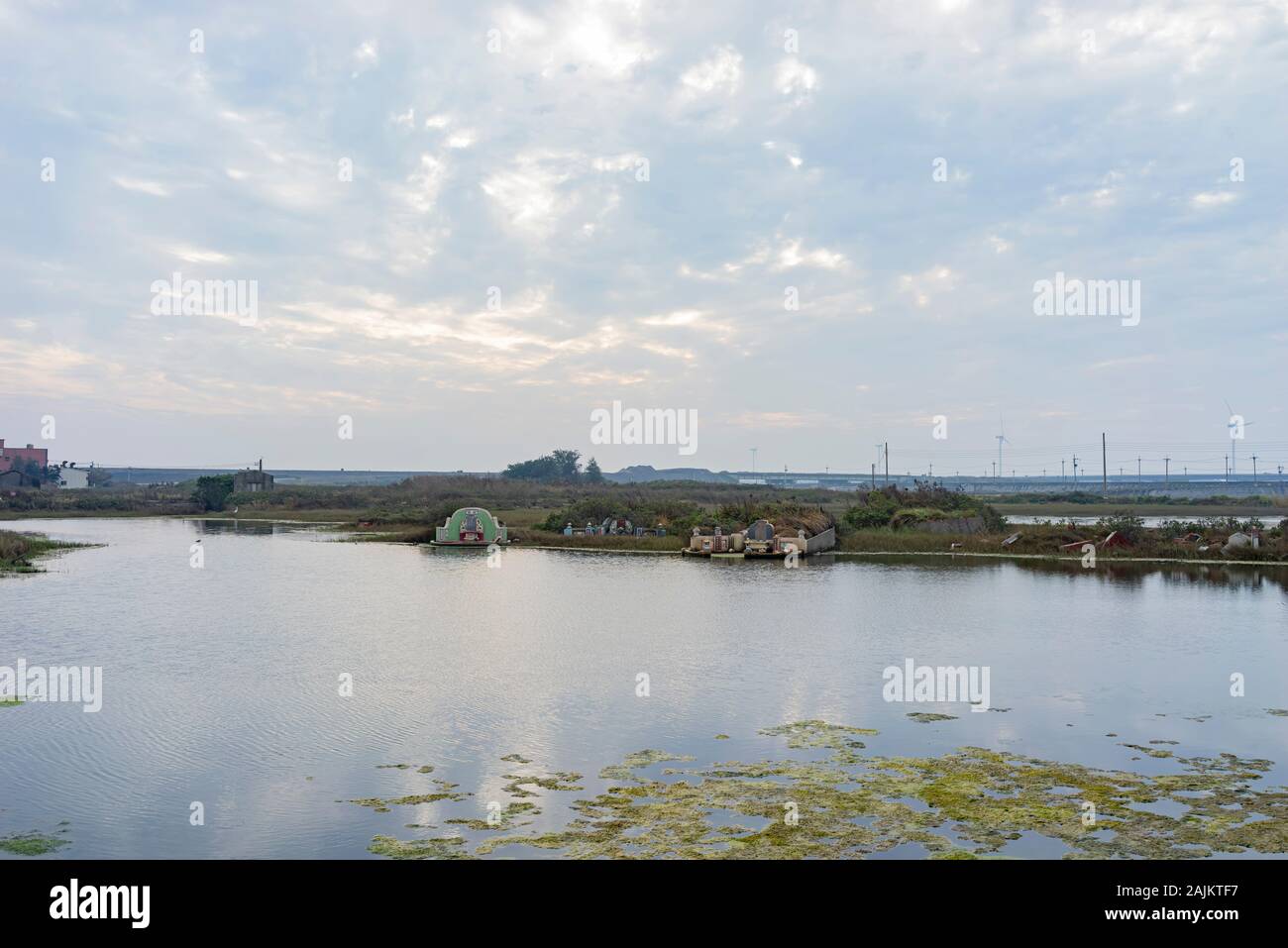 Nuvoloso paesaggio di campagna di Yunlin a Taiwan Foto Stock