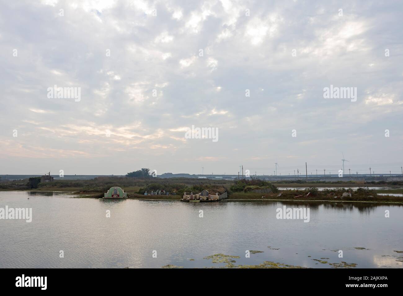 Nuvoloso paesaggio di campagna di Yunlin a Taiwan Foto Stock