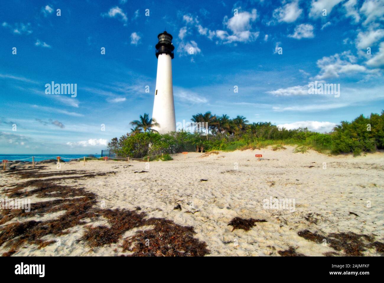 Il faro al Bill Baggs state Park vicino a Key Biscayne, Florida Foto Stock